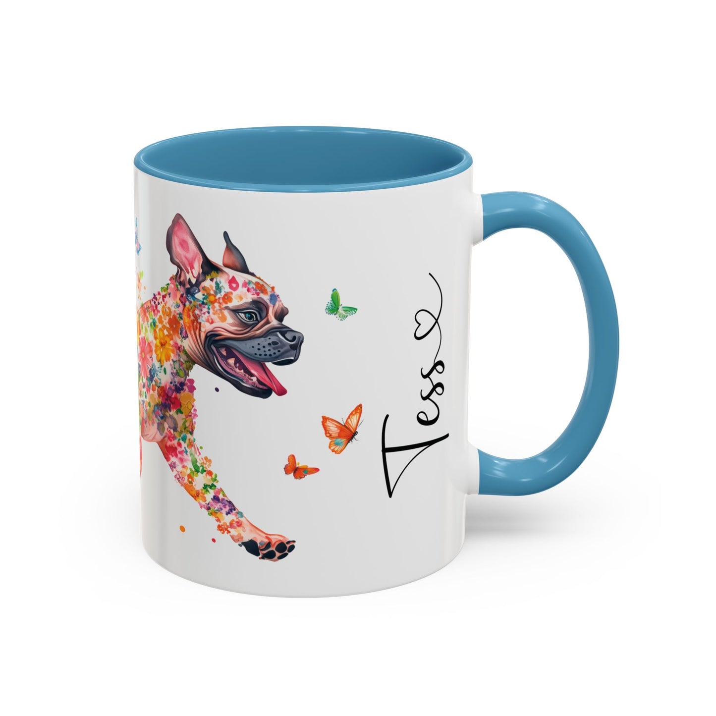 White Boxer Personalized Accent Mugs, 11oz