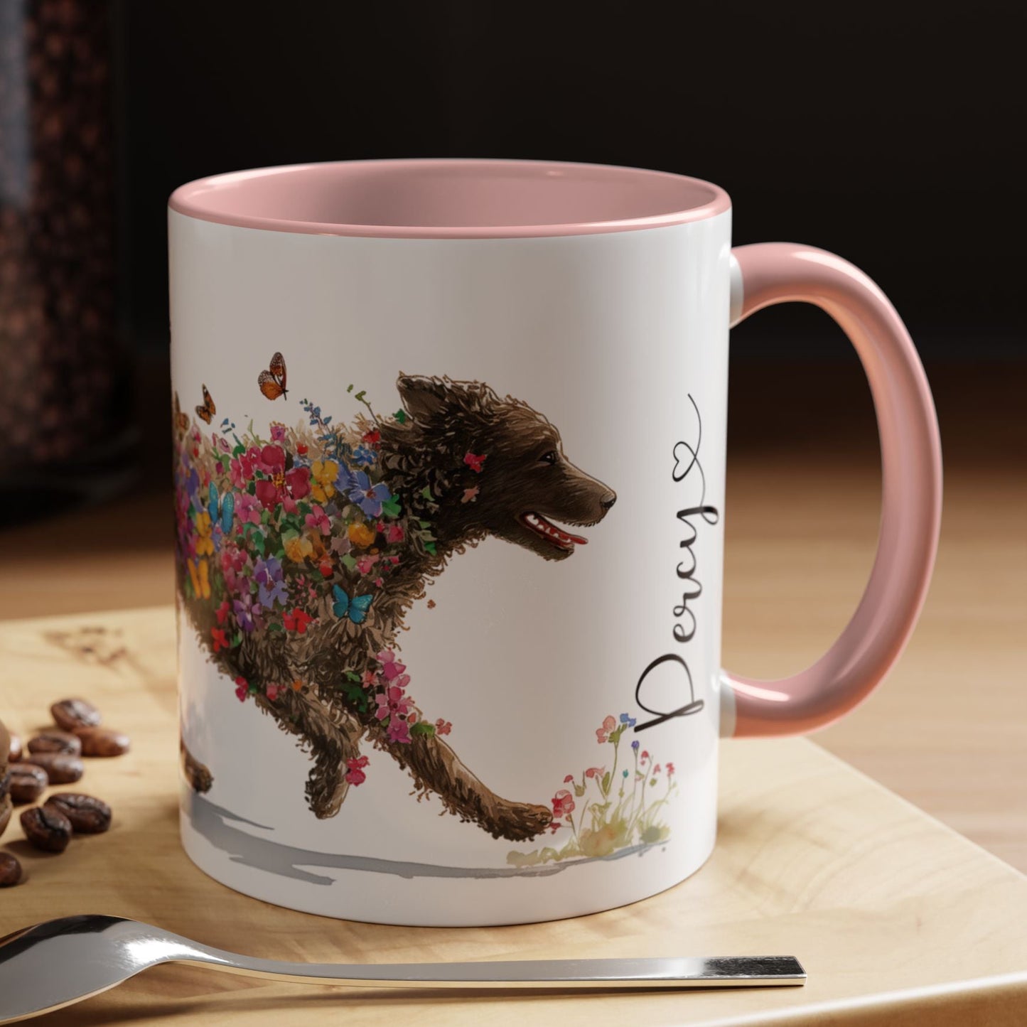 Curly Coated Retriever #1 Personalized Accent Mugs, 11oz