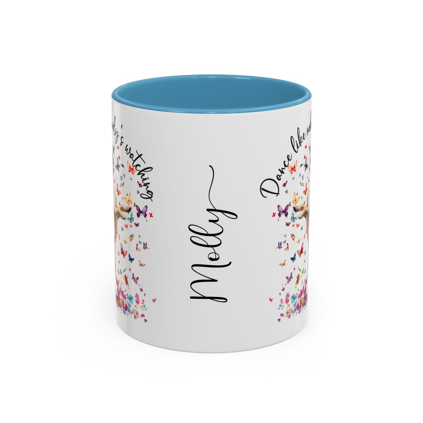 Border Terrier "Dance like nobody's watching" personalized colourful Mugs, 11oz