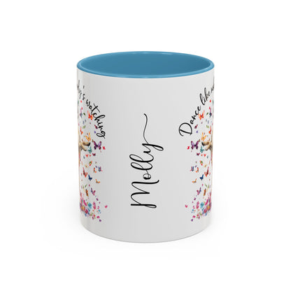 Border Terrier "Dance like nobody's watching" personalized colourful Mugs, 11oz