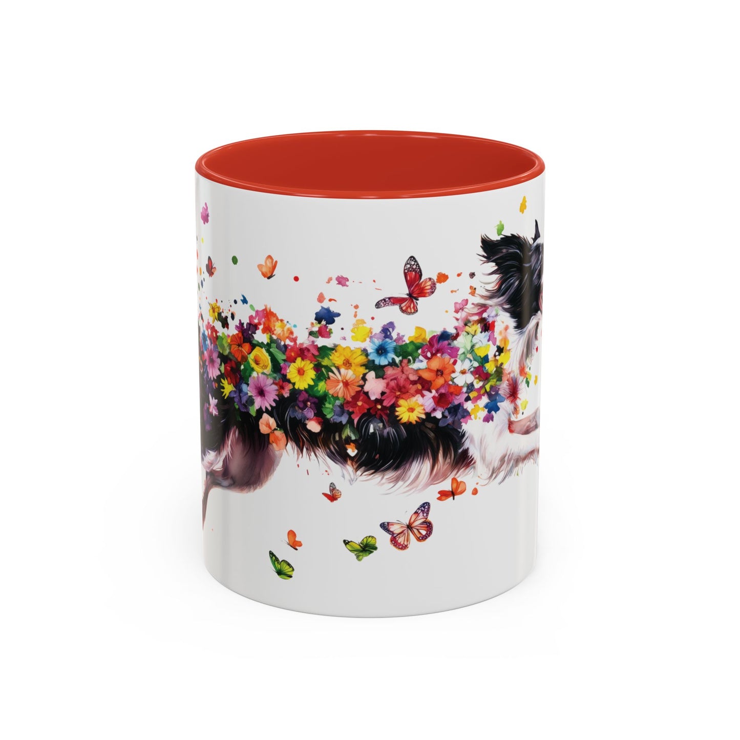 Border Collie Personalized Accent Mugs, 11oz