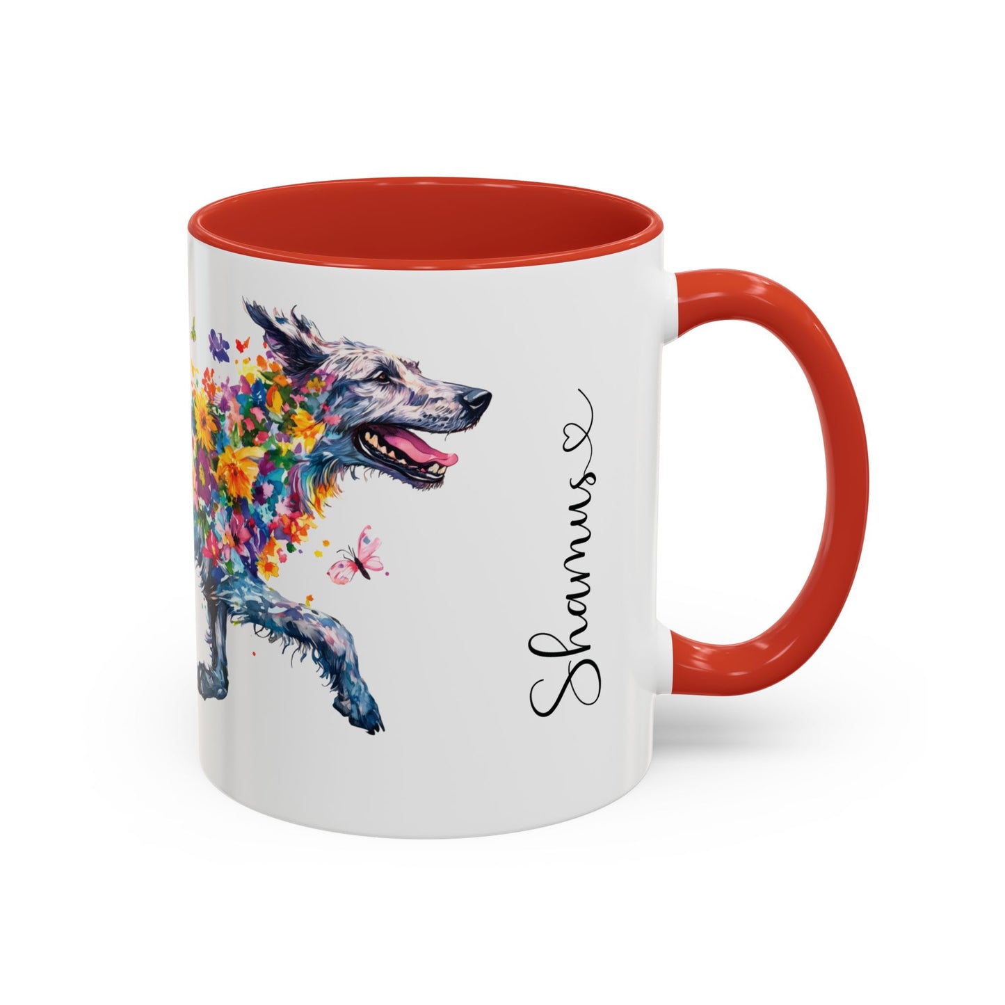 Irish Wolfhound Personalized Accent Mugs, 11oz