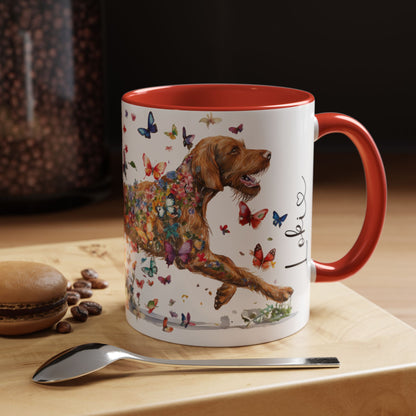 Wire Haired Vizsla Personalized Accent Mugs, 11oz