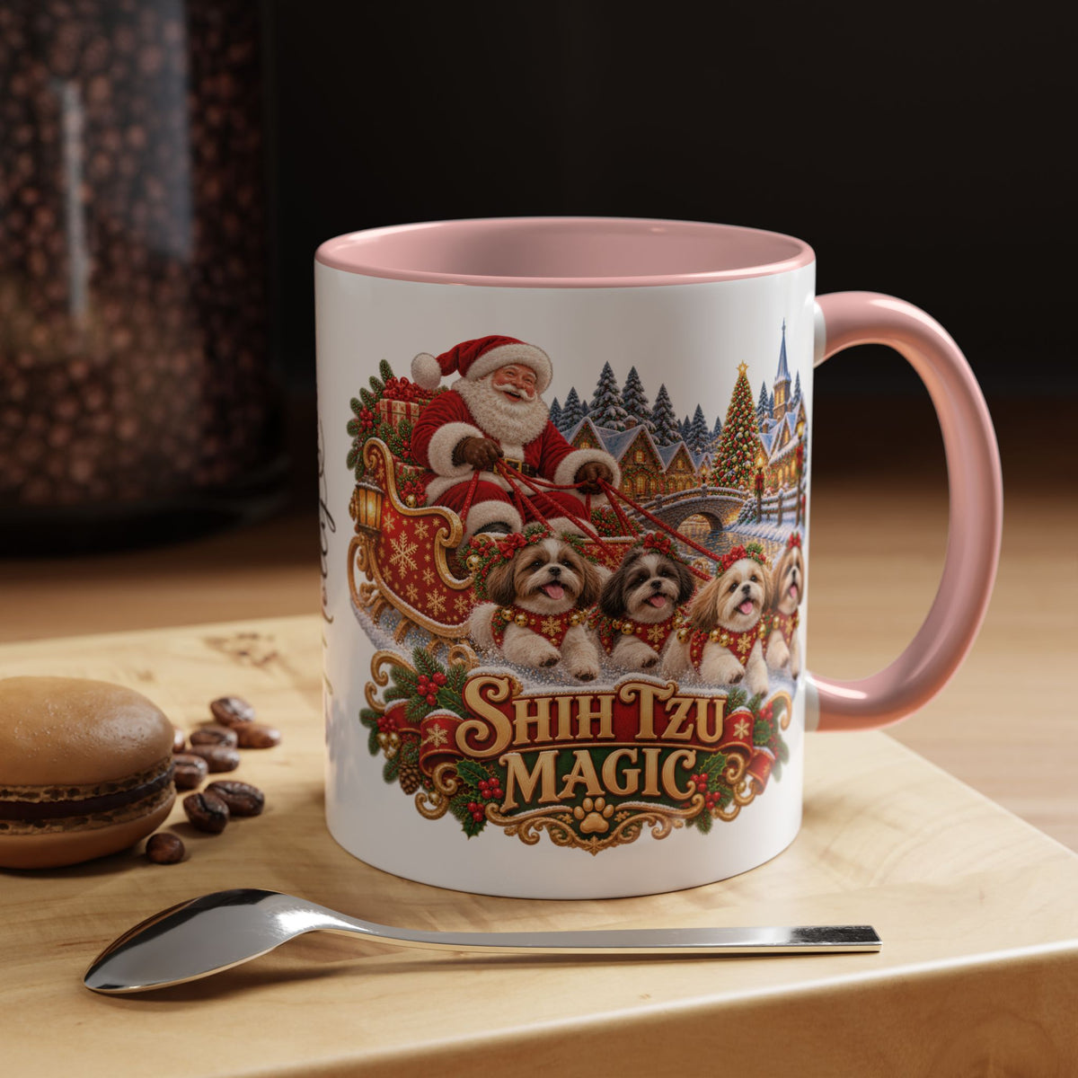 Shih Tzu Magic, personalised accent colour 11oz mug