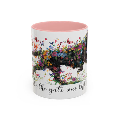 Curly Coated Retriever #2 “Live like the gate was left open" Accent Mugs, 11oz