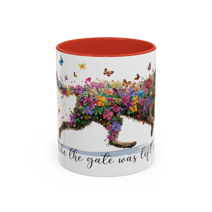 Curly Coated Retriever #1 “Live like the gate was left open" Accent Mugs, 11oz