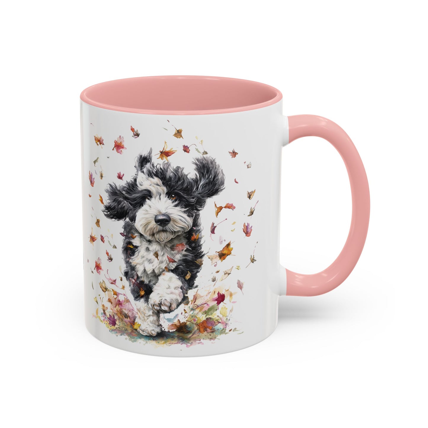 Bernedoodle #2 Autumn/Fall, Personalized Accent Mugs, 11oz