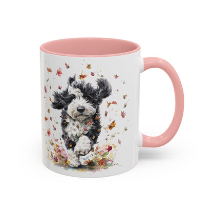 Bernedoodle #2 Autumn/Fall, Personalized Accent Mugs, 11oz