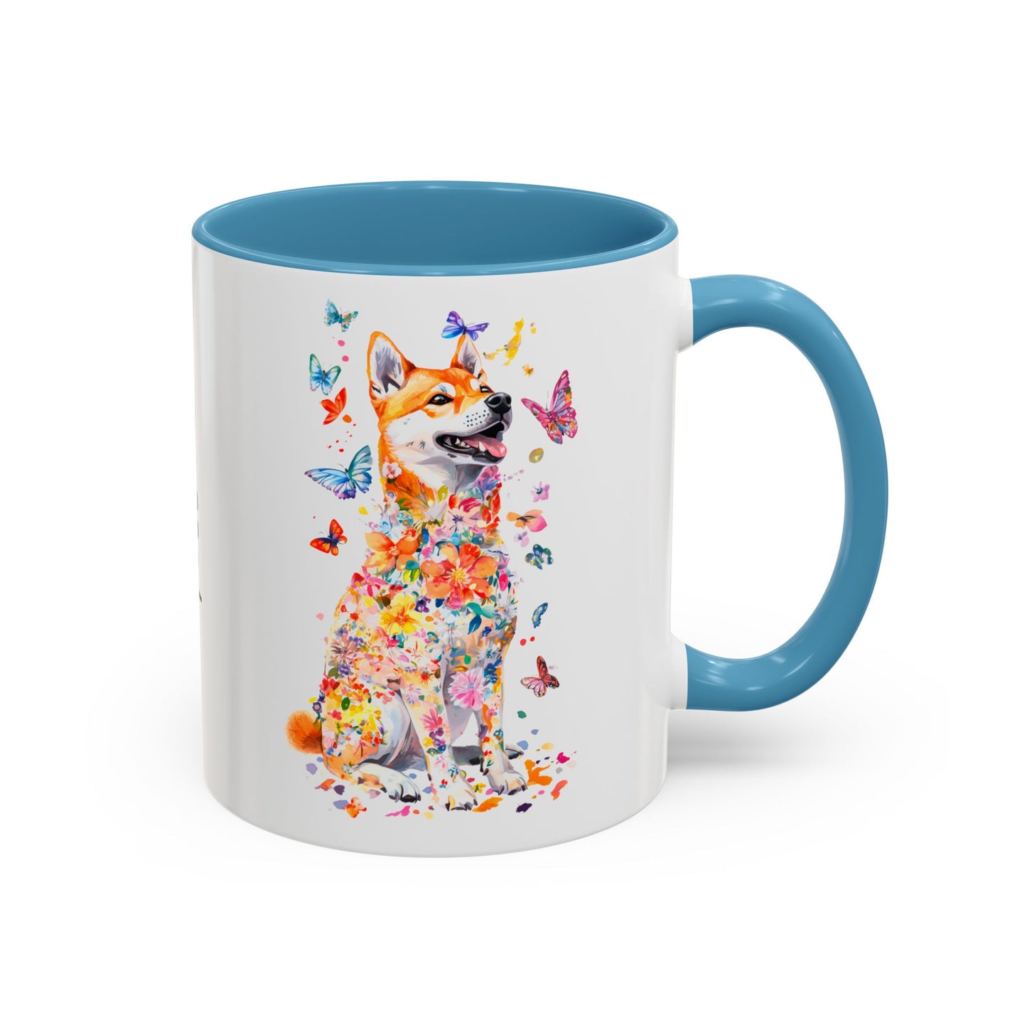 Shiba Inu Personalized Colorful Accent Mugs, 11oz