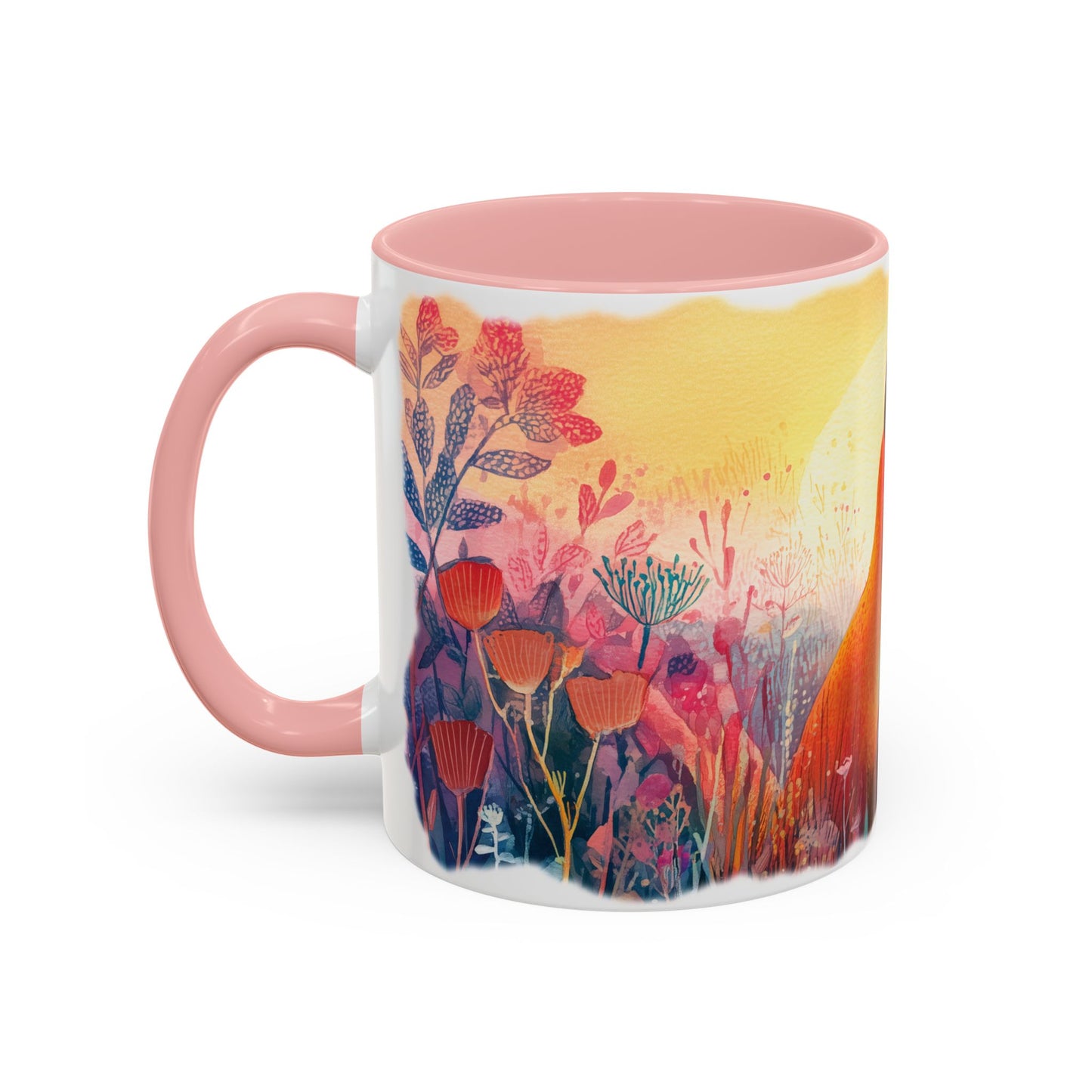 Fox Sunrise #2 Personalized Accent Mugs, 11oz