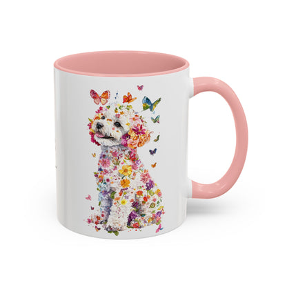Bichon Frise Personalized Colorful Accent Mugs, 11oz