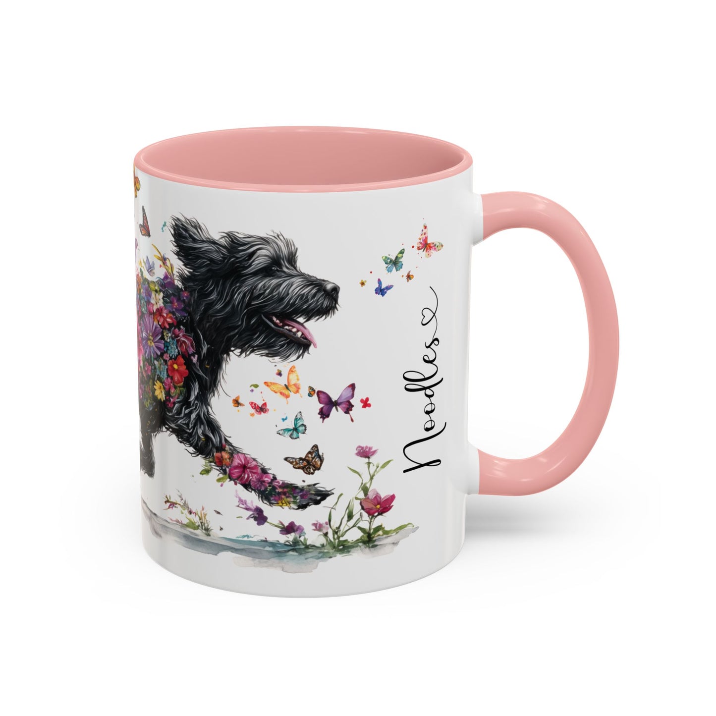 Labradoodle/Groodle #2 floral Personalized Accent Mugs, 11oz