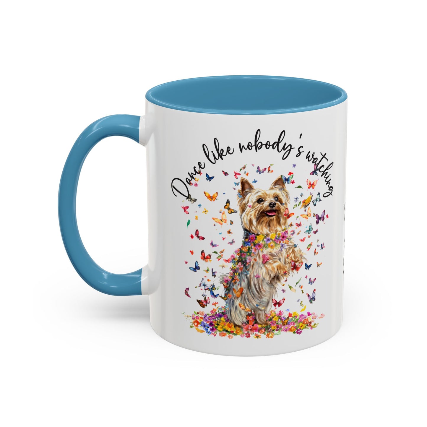 Silky Terrier "Dance like nobody's watching" personalized colourful Mugs, 11oz