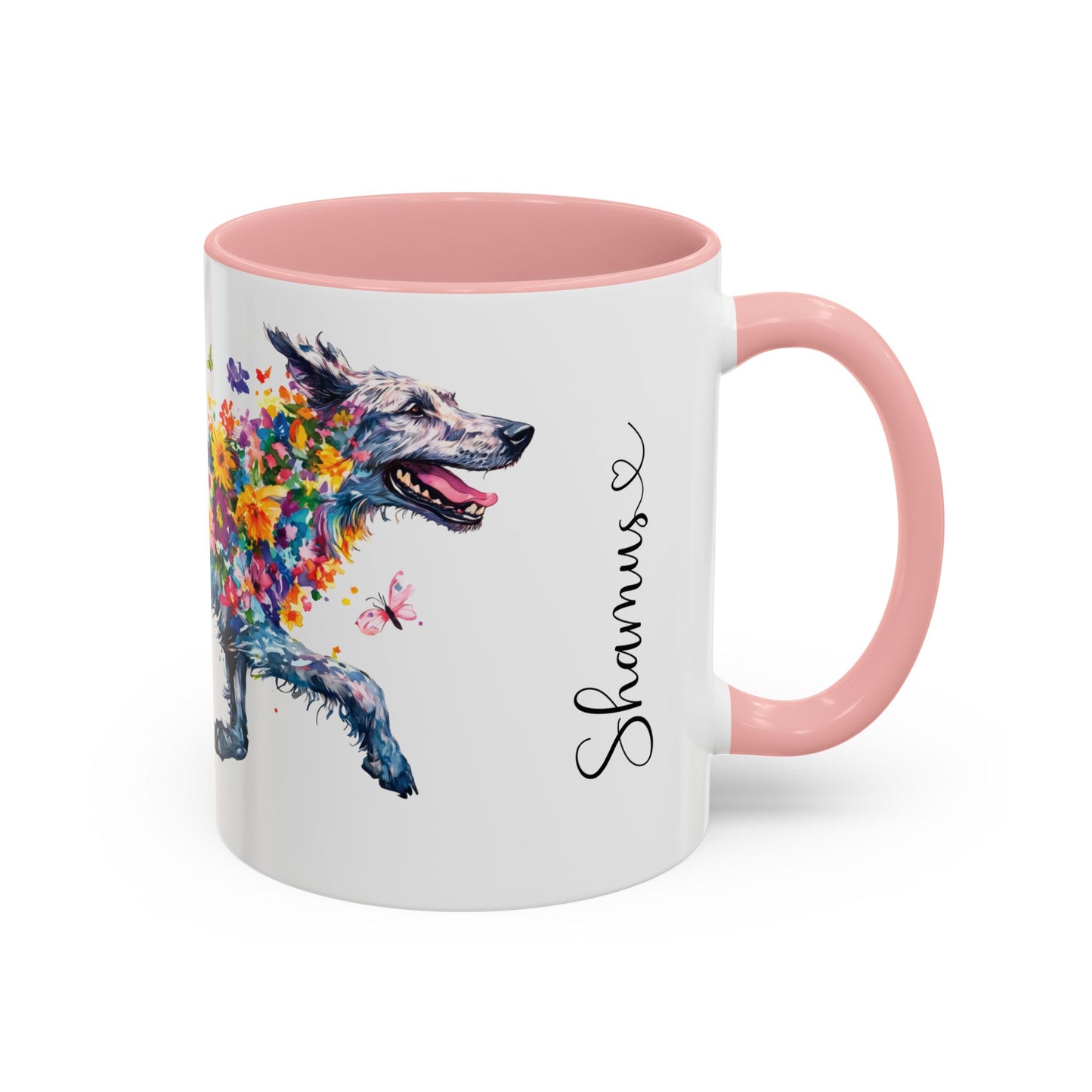 Irish Wolfhound Personalized Accent Mugs, 11oz