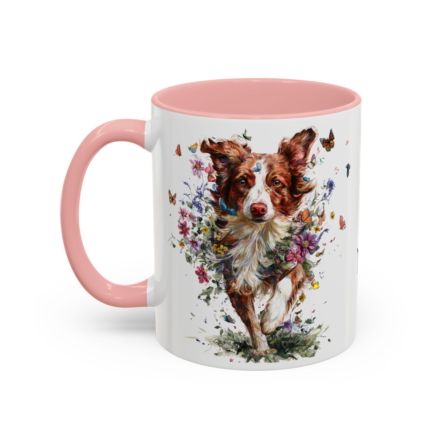 Border Collie #5 Personalized Accent Mugs, 11oz