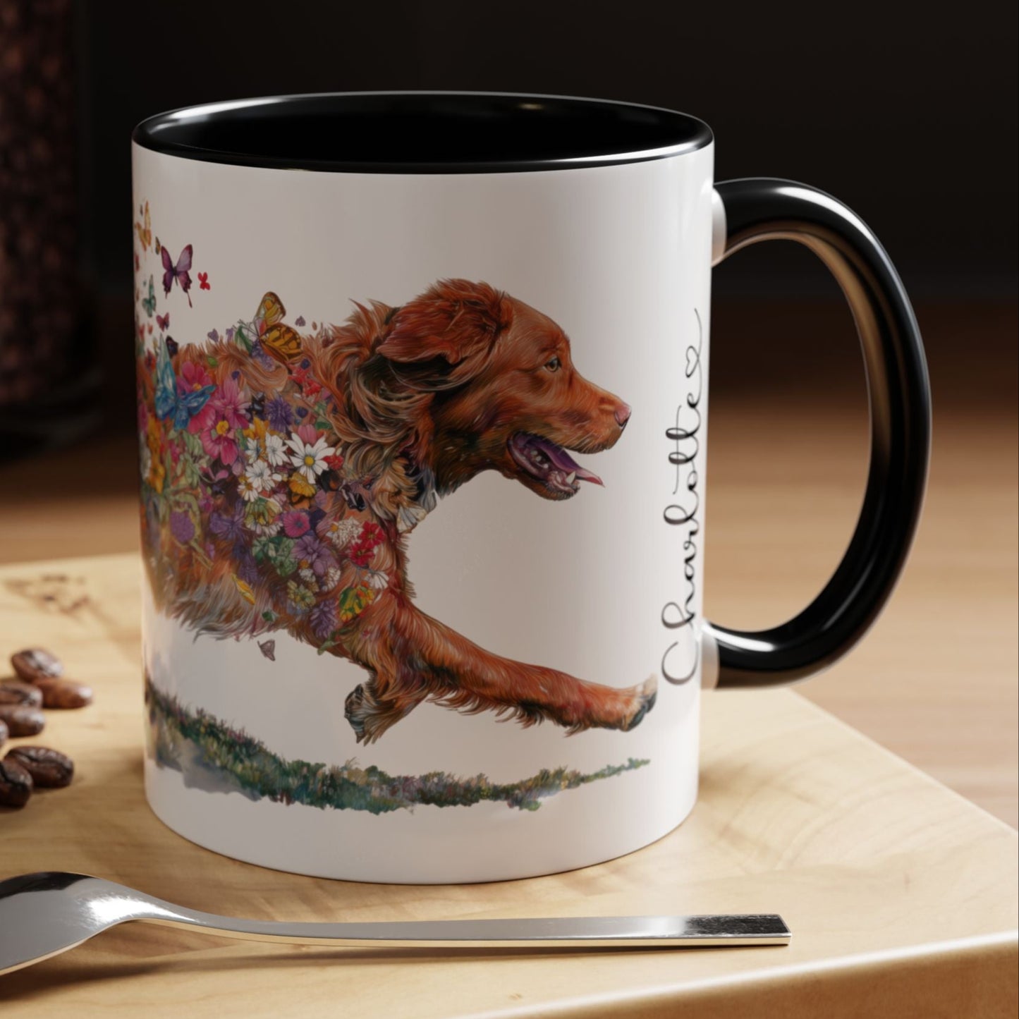 Nova Scotia Duck Tolling Retriever Personalized Accent Mugs, 11oz