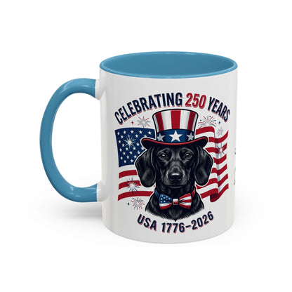 Dachshund #1 - 250th Celebration Personalised  Accent Mugs, 11oz & 15oz