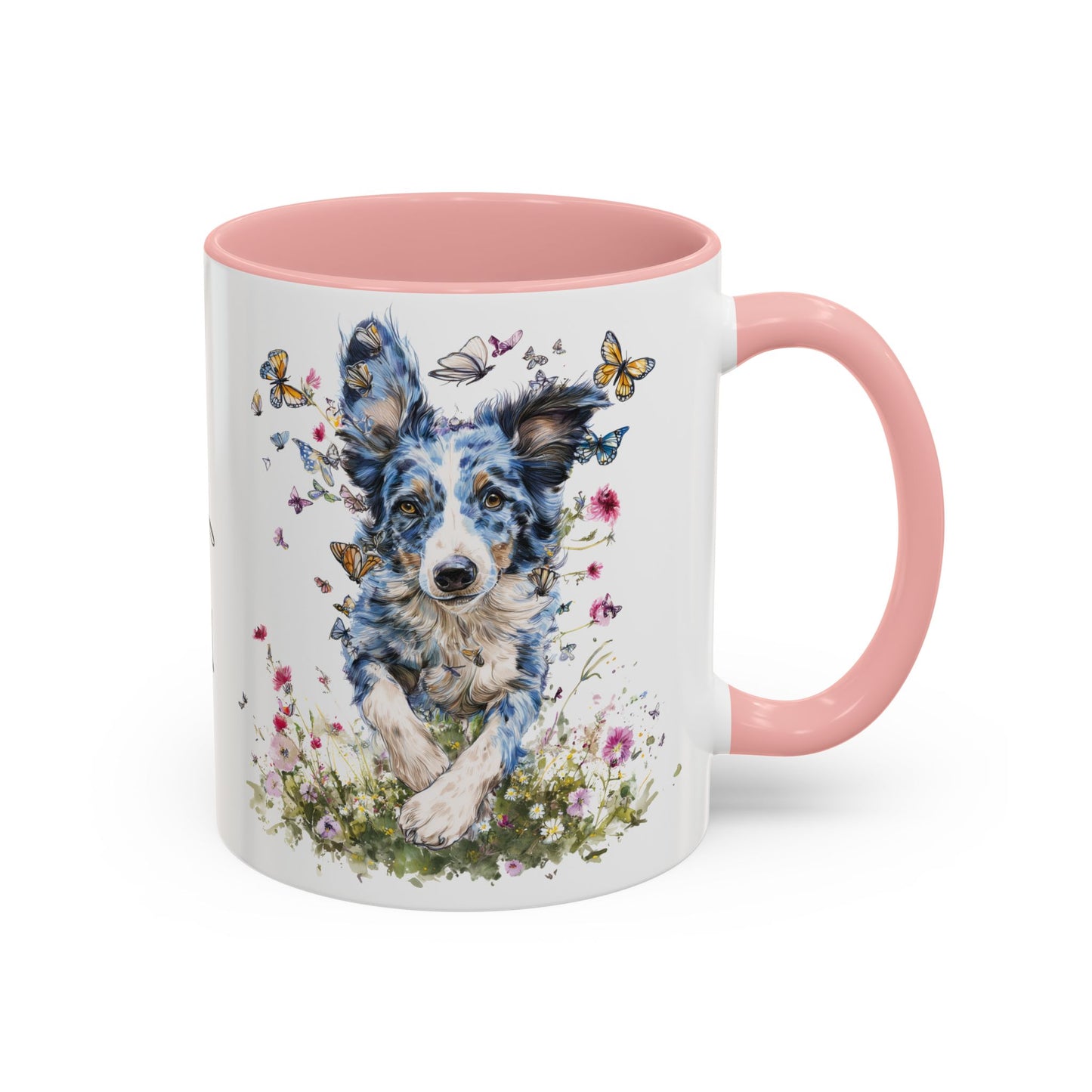 Border Collie #3 Personalized Accent Mugs, 11oz