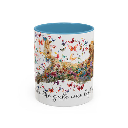 Golden Doodle/Groodle #3 "Live like the gate was left open" Accent Mugs, 11oz