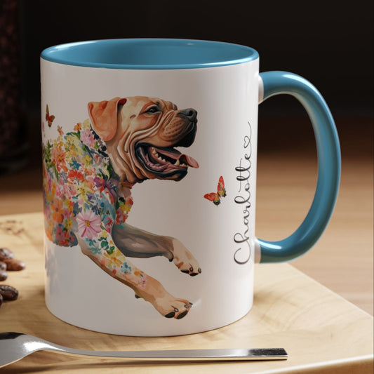 English Mastiff Personalized Accent Mugs, 11oz