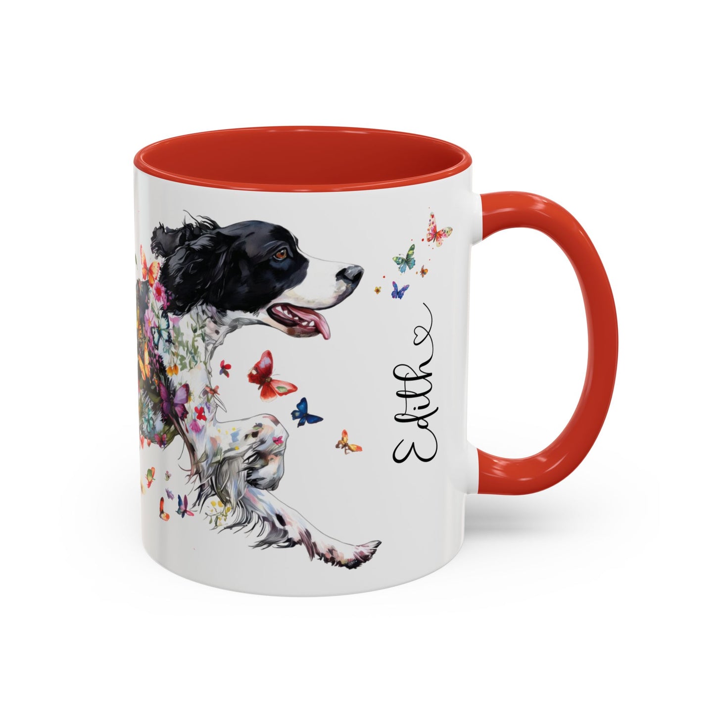 English Springer Spaniel Personalized Accent Mugs, 11oz