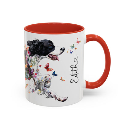 English Springer Spaniel Personalized Accent Mugs, 11oz