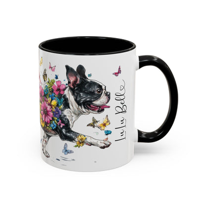 Boston Terrier #2 Personalized Accent Mugs, 11oz