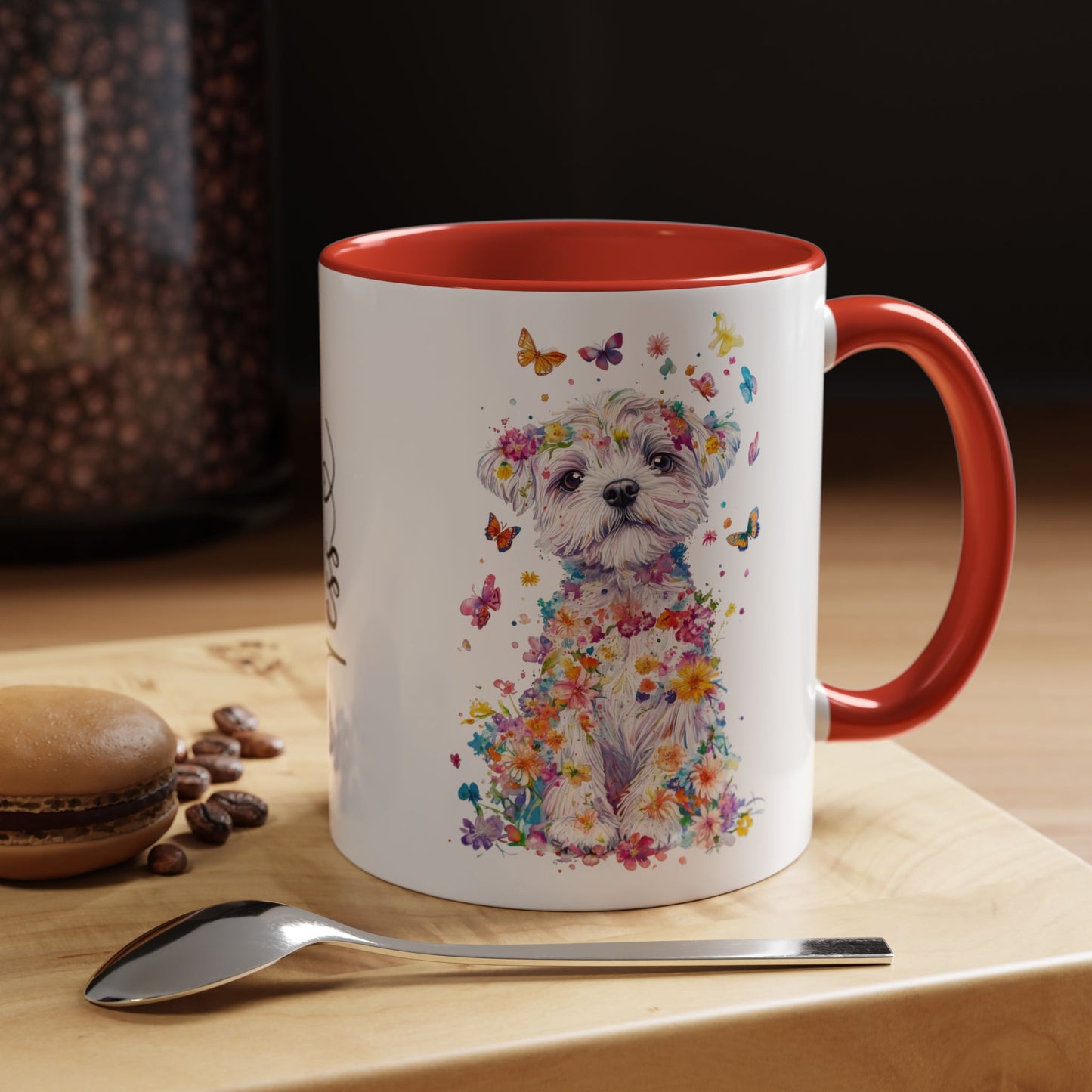 Maltese Personalized Colorful Accent Mugs, 11oz