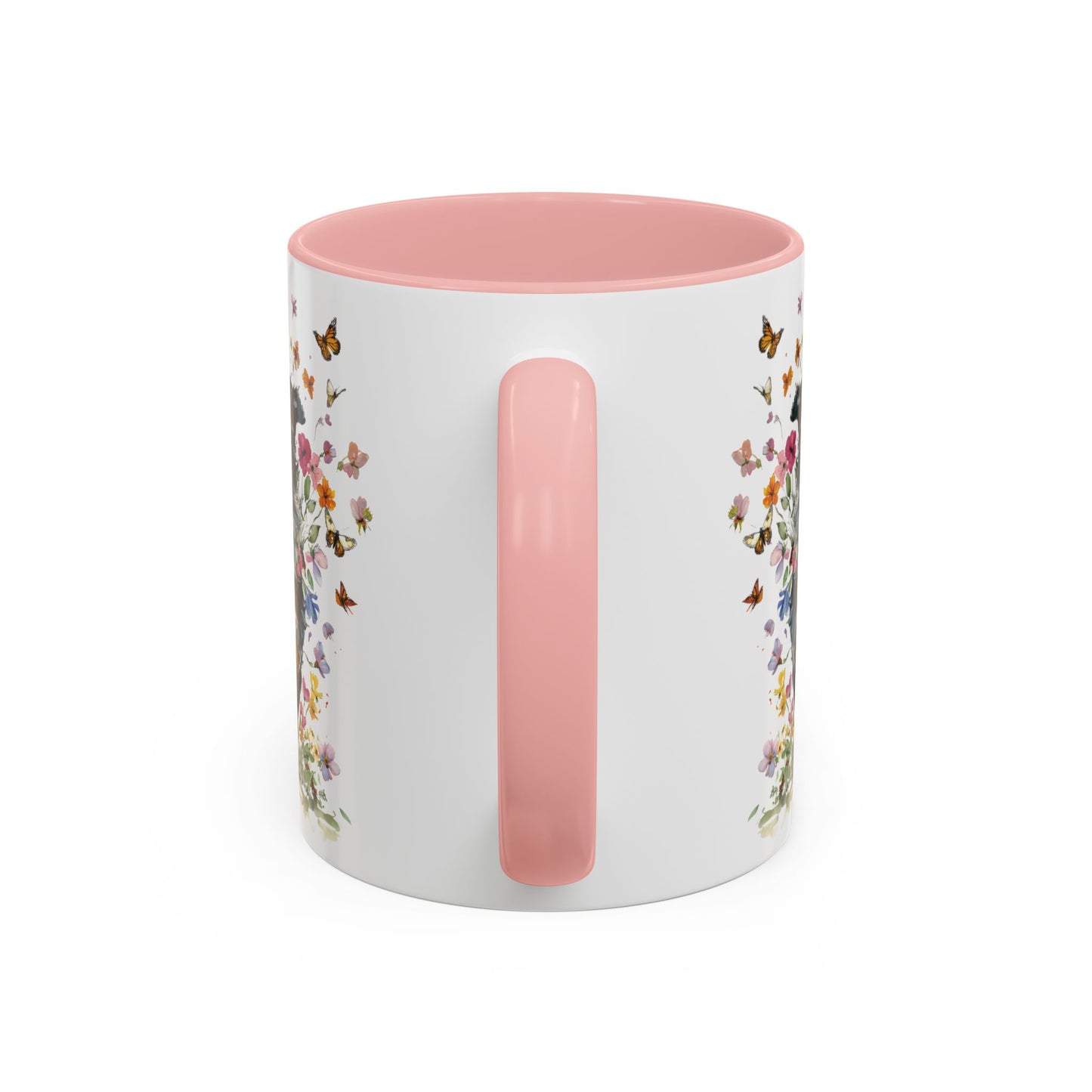 Australian Shepherd running Personalized Accent Mugs, 11oz