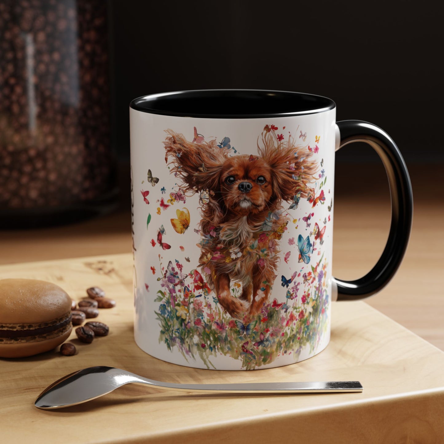 Ruby Cavalier King Charles Spaniel  Personalized Accent Mugs, 11oz
