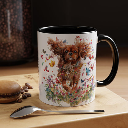 Ruby Cavalier King Charles Spaniel  Personalized Accent Mugs, 11oz