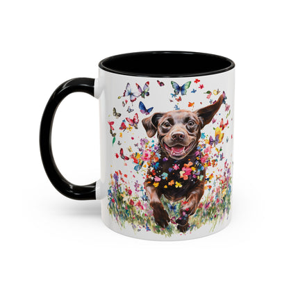 Chocolate Labrador #2 Personalized Accent Mugs, 11oz