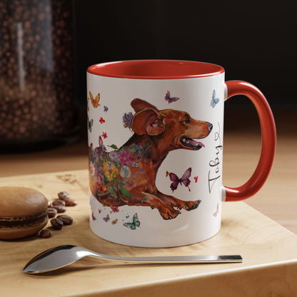Dachshund #5 Personalized Accent Mugs, 11oz