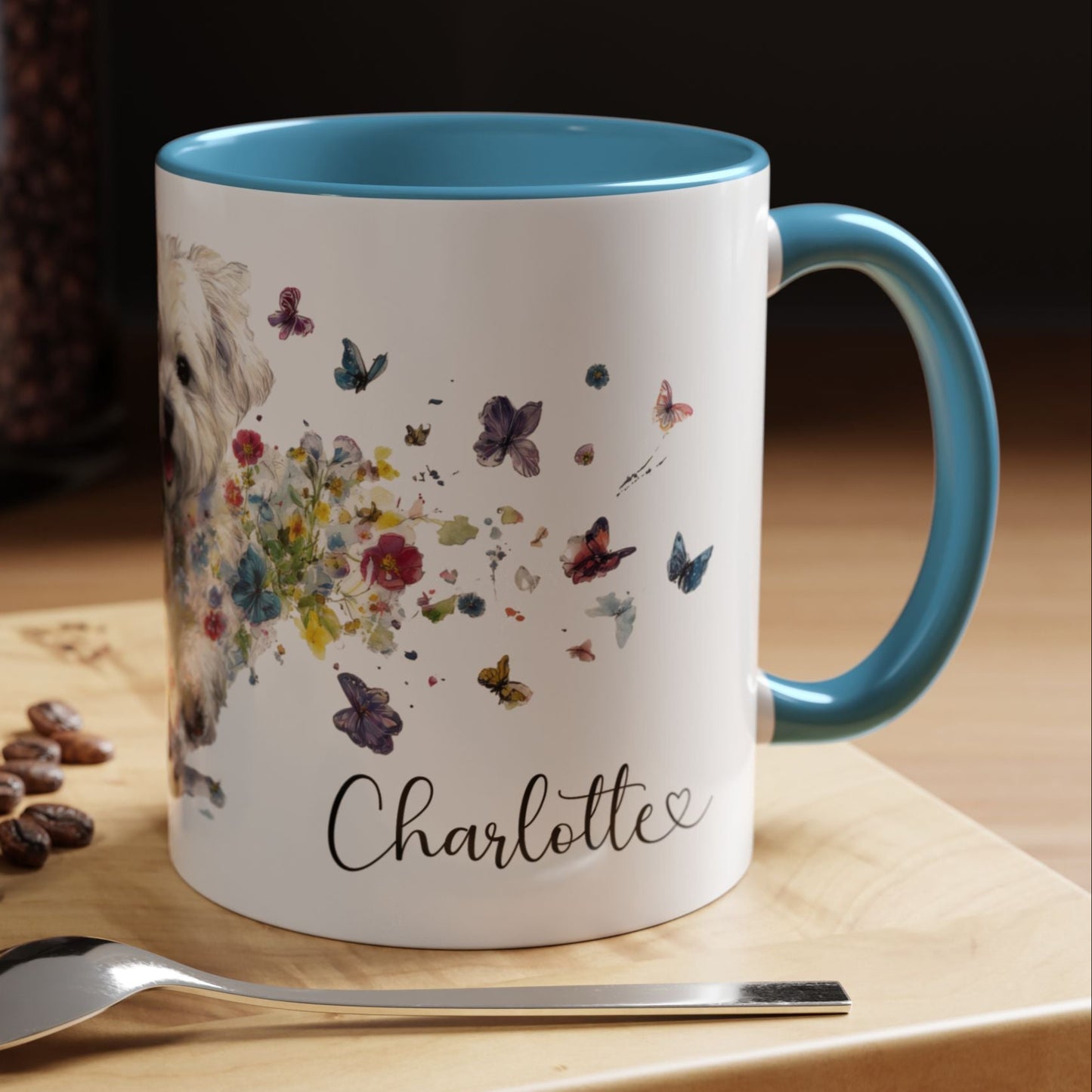 Maltipoo Personalized Accent Mugs, 11oz
