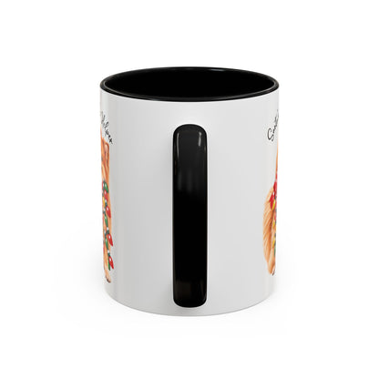 Pomeranian, Santa's little helper, personalised accent colour 11oz mug