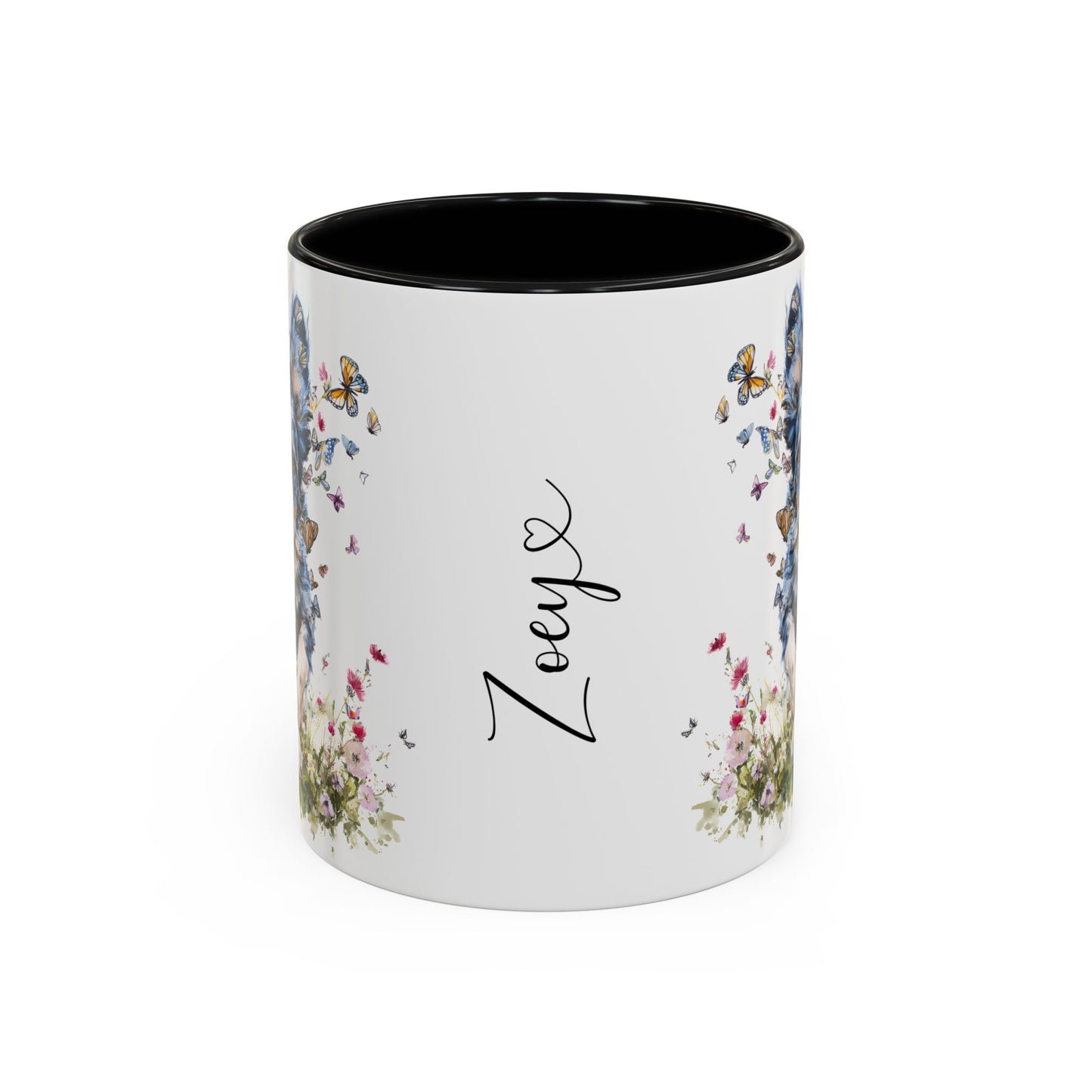 Border Collie #3 Personalized Accent Mugs, 11oz