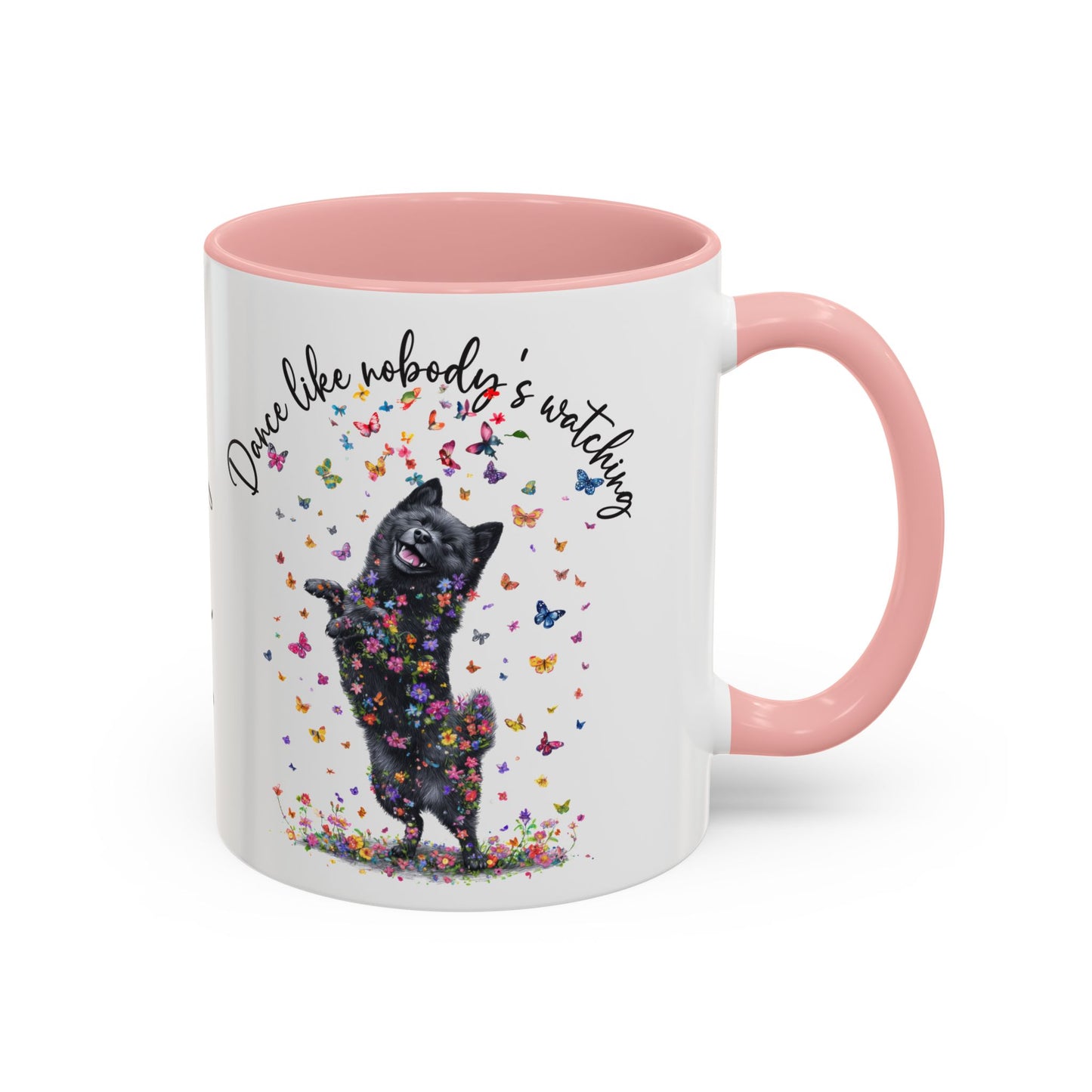 Schipperke "Dance like nobody's watching" personalized colourful Mugs, 11oz