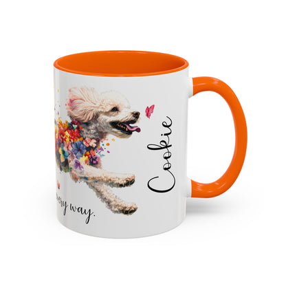 Poodle #1 - Practically Pawfect in every way. Personalised Colorful Accent Mugs, 11oz