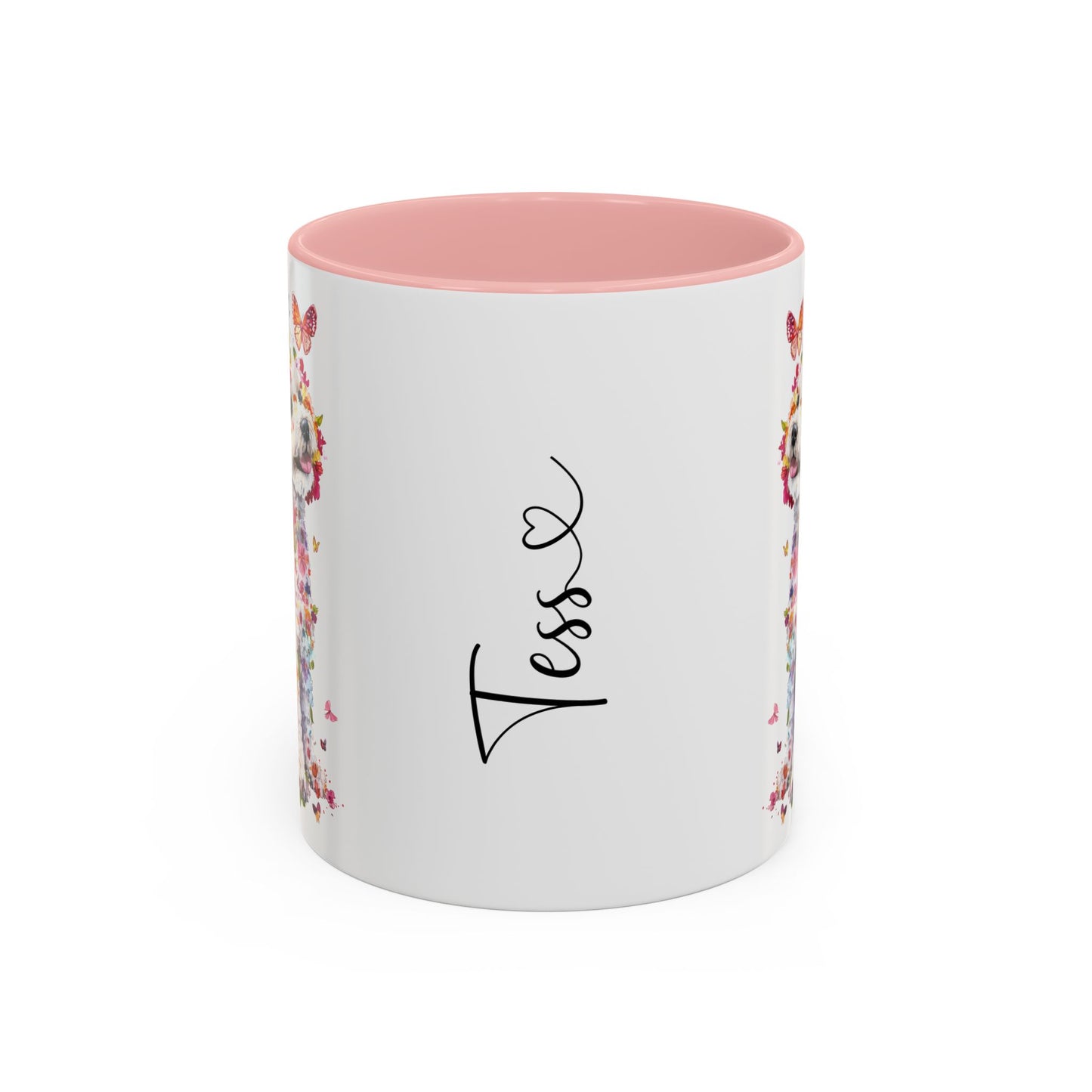 Bichon Frise Personalized Colorful Accent Mugs, 11oz