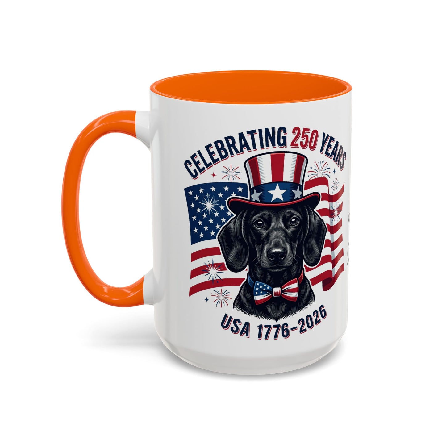 Dachshund #1 - 250th Celebration Personalised  Accent Mugs, 11oz & 15oz