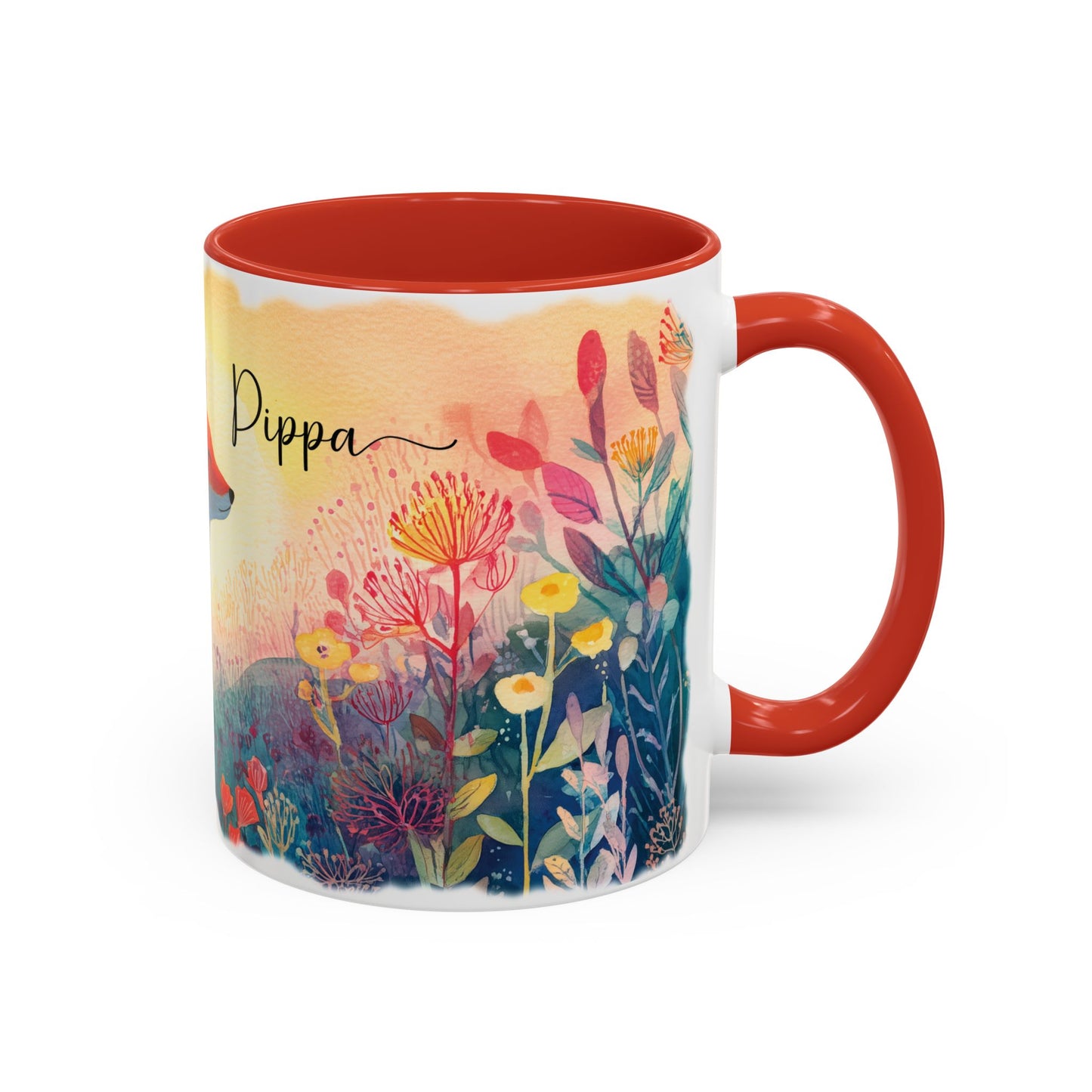 Fox Sunrise #2 Personalized Accent Mugs, 11oz