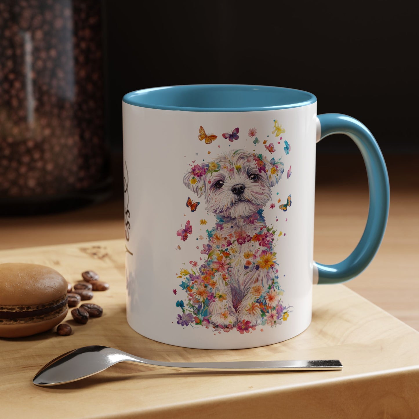 Maltese Personalized Colorful Accent Mugs, 11oz