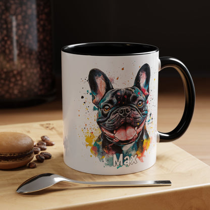 French Bulldog #1 Colourful Personalized Accent Mugs, 11oz