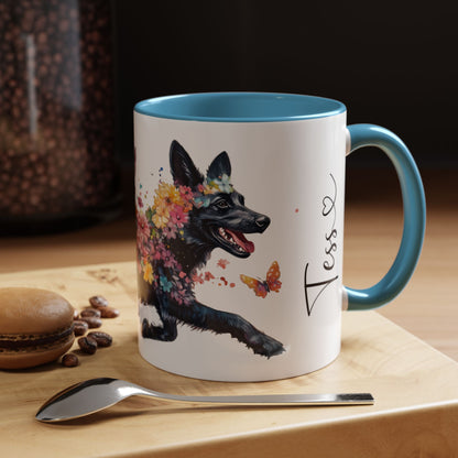 Black Shepherd Personalized Accent Mugs, 11oz
