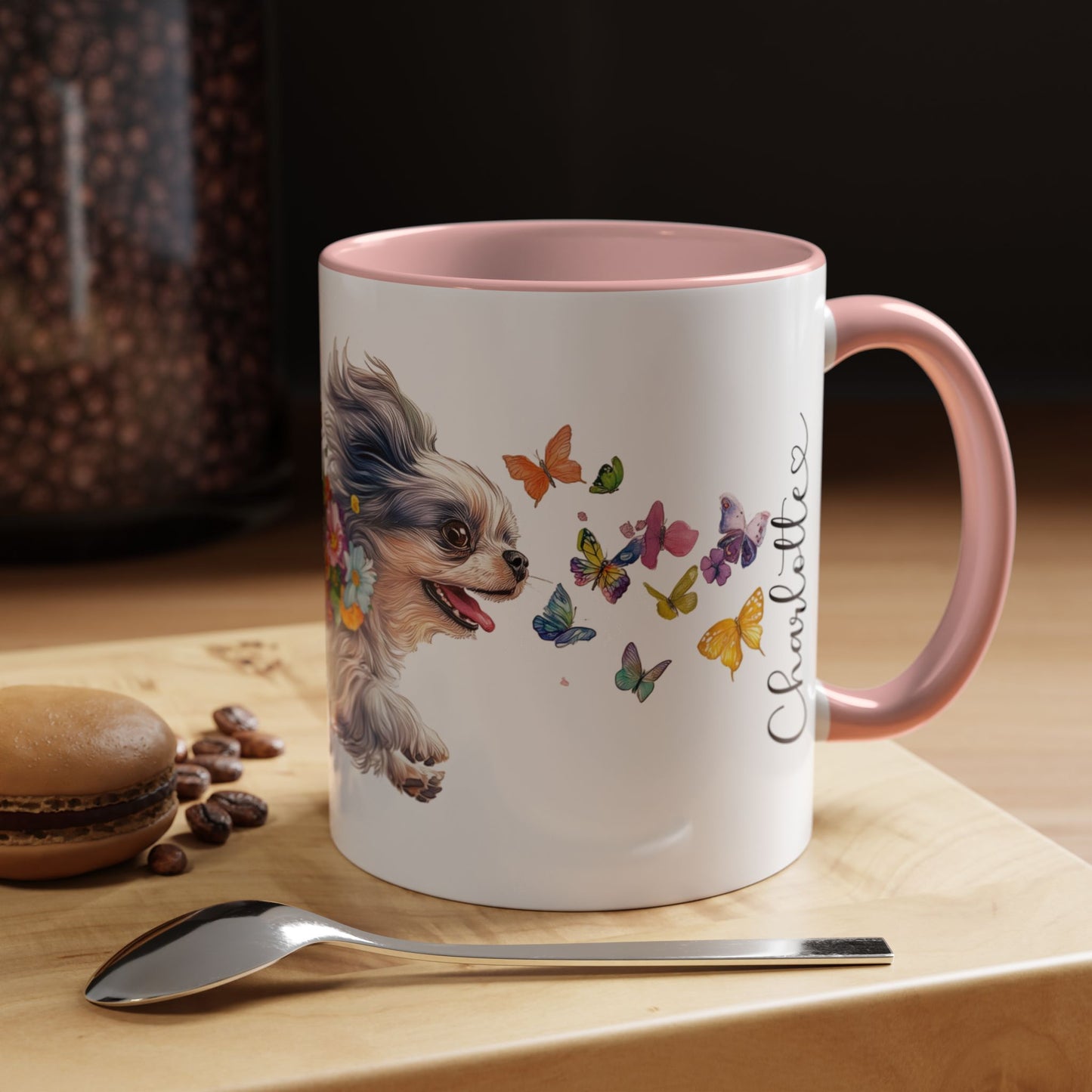 Peekingese #2 Personalized Accent Mugs, 11oz
