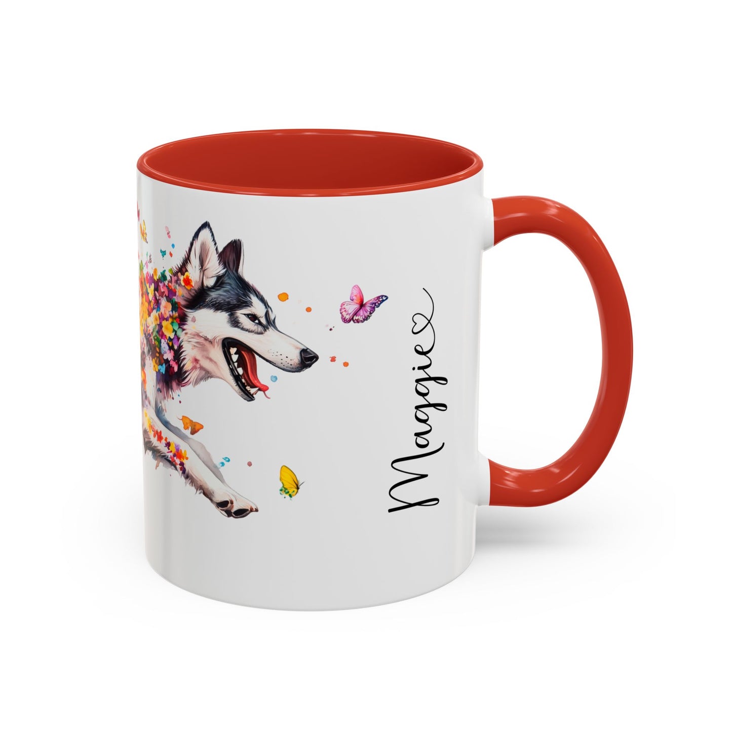 Malamute Personalized Colorful Accent Mugs, 11oz