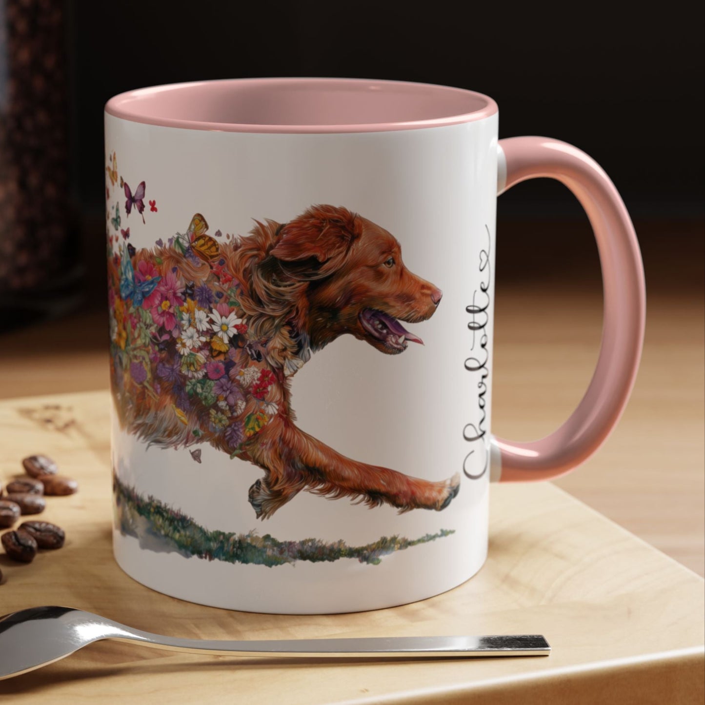 Nova Scotia Duck Tolling Retriever Personalized Accent Mugs, 11oz