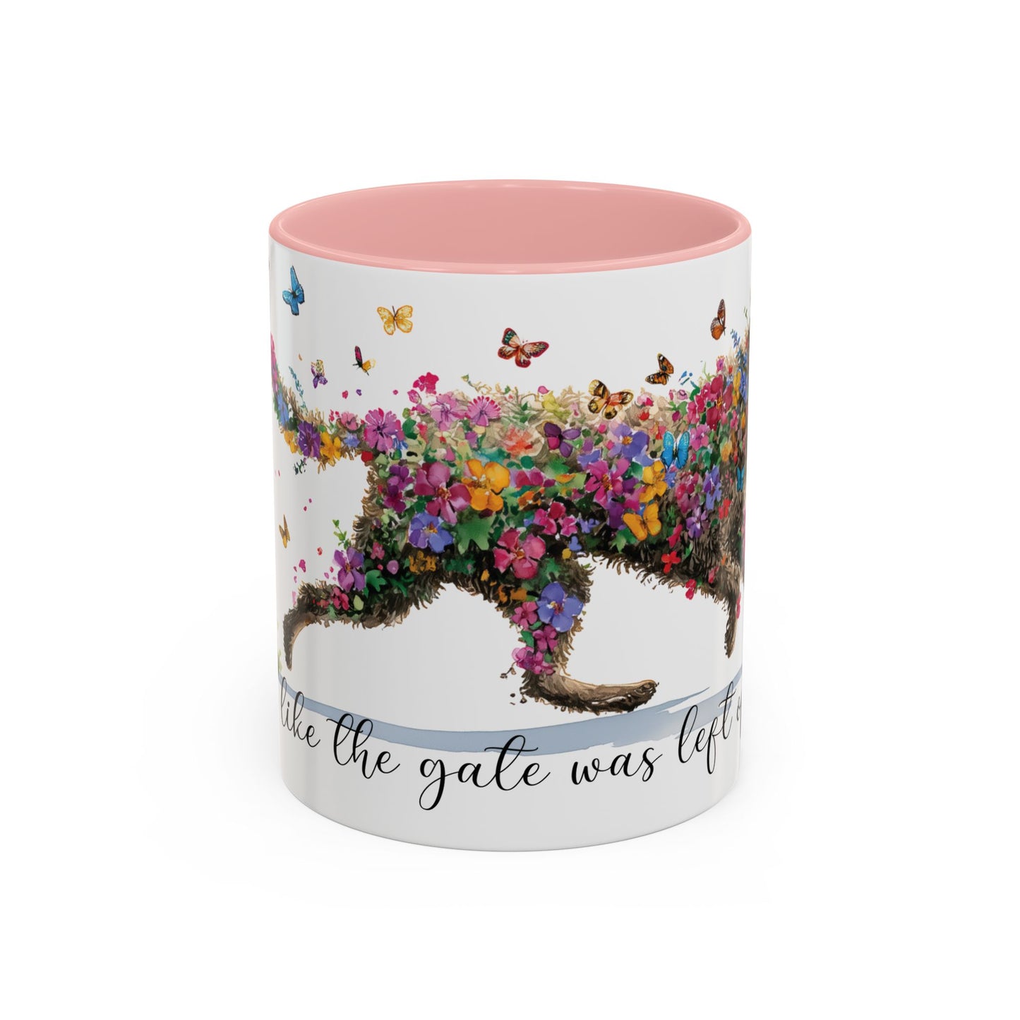 Curly Coated Retriever #1 “Live like the gate was left open" Accent Mugs, 11oz