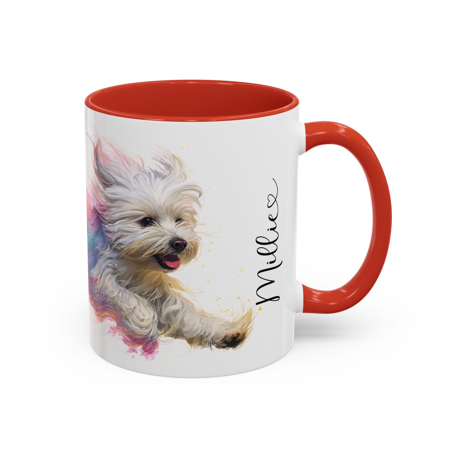 Maltese Paint Colourful Personalised Accent Mugs, 11oz