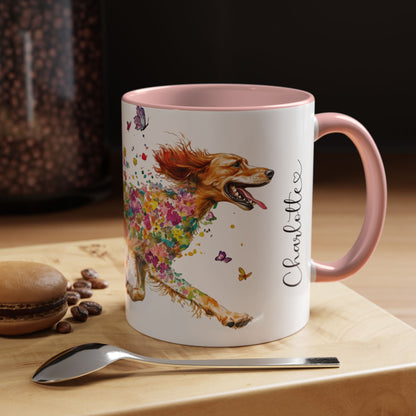 English Setter #1 Personalized Accent Mugs, 11oz